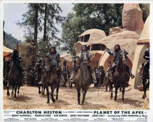 Planet of the Apes 1968 gorillas on horseback with ropes in village 8x10 photo