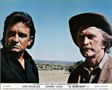 A Gunfight 1970 Johnny Cash in black with Kirk Douglas in desert 8x10 inch photo