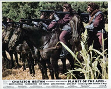 Planet of the Apes 1968 armed gorillas on horseback take aim 8x10 inch photo