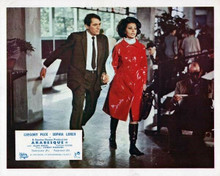 Aarabesque 1966 Sophia Loren in red jacket Gregory Peck hand in hand 8x10 photo