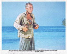 Papillon Steve McQueen shows his butterfly tattoo on Columbia beach 8x10 photo