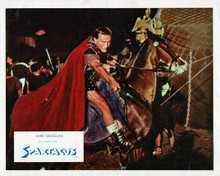 Spartacus vintage artwork 8x10 inch photo Kirk Douglas on horseback with sword