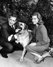 Perry Mason TV series Raymond Burr and unknown guest star with dog 8x10 photo