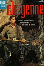 Cheyenne TV western Dell comic book art Clint Walker holds shovel 8x12 photo