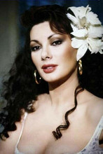 Edwige Fenech Italian beauty in very low cut dress flower in hair 8x12 photo