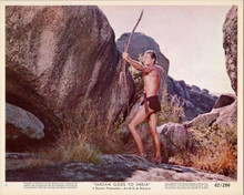 Tarzan Goes To India original 8x10 lobby card Jock Mahoney in mountains with bow