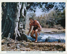 Tarzan Goes To India 1962 original 8x10 lobby card Jock Mahoney approaches snake