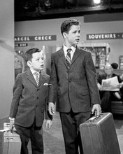 Leave it To Beaver Jerry Mathers & Tony Dow in suits carrying luggage 8x10 photo
