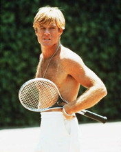 Robert Redford beefcake bare chest plays tennis 1974 The Great Gatsby 8x10 photo