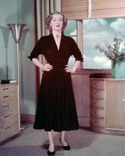 Bette Davis striking full length pose in black dress 1940's 8x10 inch photo