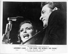 Johnny Cash The Man His World His Music 8x10 inch photo John & June Carter sing