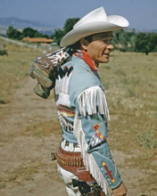 Roy Rogers King of the Cowboys iconic blue western suit holds boots 8x10 photo