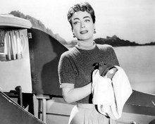 Joan Crawford onboard boat 1955 Female on the Beach 8x10 inch photo