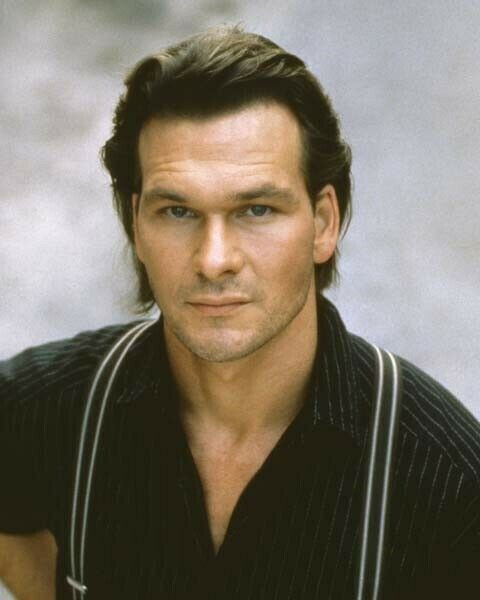 Patrick Swayze looking cool in black shirt and suspenders 8x10 inch ...