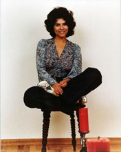 Adrienne Barbeau smiling pose sitting on a stool 1970's era 8x10 inch photo