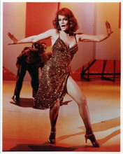 Ann-Margret does dance number showing legs in sequined gown 8x10 inch photo