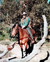 Doug McClure riding his horse as Trampas The Virginian 8x10 inch photo