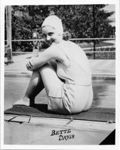 Bette Davis smiling pin-up pose 1930's in swimsuit on diving board 8x10 photo
