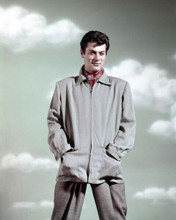 Tony Curtis young looking 1950's studio publicity pose in grey jacket 8x10 photo