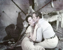 Comanche 1956 Dana Andrews kisses Linda Cristal on cheek 8x10 inch photo