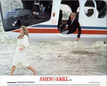 A View To A Kill Tanya Roberts runs Christopher Walken in helicopter 8x10 photo