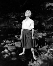 Doris Day 1950's pose smiling standing barefoot in stream 8x10 inch photo