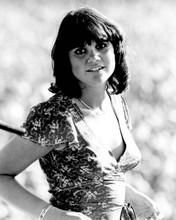 Linda Ronstadt iconic 1970's in clinging summer dress smiling 8x10 inch photo
