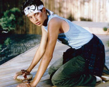 Ralph Macchio as Daniel polishing wood roof The Karate Kid classic 8x10 photo