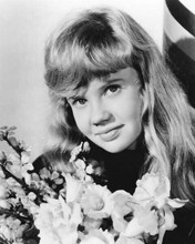 Hayley Mills lovely 1961 portrait posing next to flowers 8x10 inch photo