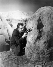 Henry Fonda points gun hiding behind rock The Return of Frank James 8x10 photo