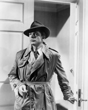 Dana Andrews wears trenchcoat and hat in film noir Laura 8x10 inch photo