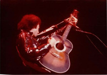 Neil Diamond classic 1980's in sparkling shirt playing guitar in concert 8x10