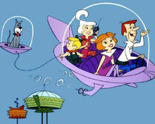 The Jetsons George and family fly in space ship with dog in tow 8x10 inch photo
