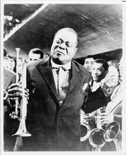 Louis Armstrong legendary Satchmo with his trumpet 8x10 inch photo