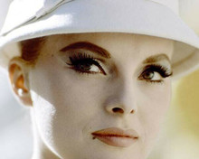 Virna Lisi beautiful close-up portrait in white hat 8x10 inch photo