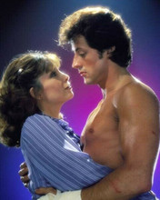 Rocky Sylvester Stallone holdsTalia Shire in romantic embrace 8x10 inch photo