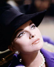 Virna Lisi looking beautiful gazes upwards wearing black hat 8x10 inch photo