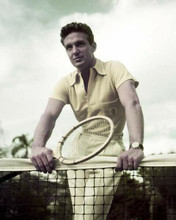 Robert Stack TVs Eliot Ness The Untouchables poses with tennis raquet 8x10 photo