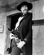 Lee Van Cleef leans against post smoking his pipe For A Few Dollars More 8x10