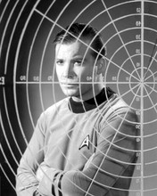 William Shatner as Captain Kirk viewed thru star chart Star Trek 8x10 inch photo
