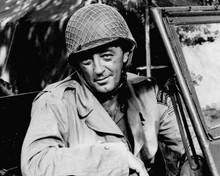 Robert Mitchum classic Mitch smile as he sits in Jeep US Army Rangers Anzio 8x10