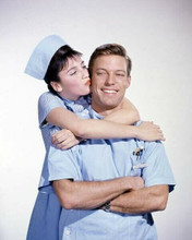 Richard Chamberlain as TV's Dr Kildare gets kissed on cheek by nurse 8x10 photo