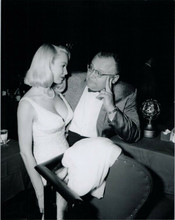 Barbara Nichols 1950's starlet busty pose talking with captivated man 8x10