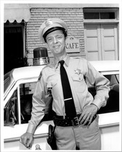 Don Knotts poses outside cafe by police car Andy Griffith Show 8x10 photo
