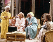 The Golden Girls 8x10 inch photo Estelle Betty Bea & Rue sit in pajamas at home