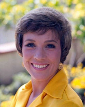 Julie Andrews 1960's smiling portrait in yellow shirt looking to side 8x10 photo