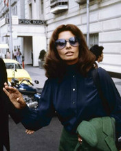 Sophia Loren circa 1970's always chic in sunglasses & dark blouse 8x10 photo