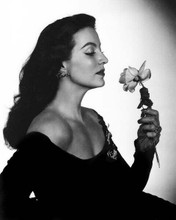 Maria Felix stunning portrait in black dress holding a rose 8x10 inch photo