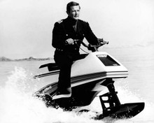 Roger Moore as Bond rides Wetbike jet ski Spy Who Loved Me 8x10 inch photo