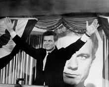 Cliff Robertson holds up arms in victorious pose 1964 The Best Man 8x10 photo